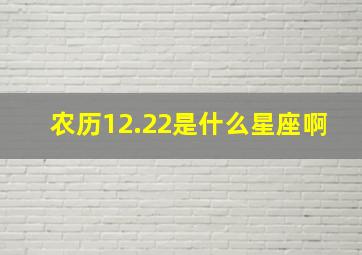 农历12.22是什么星座啊