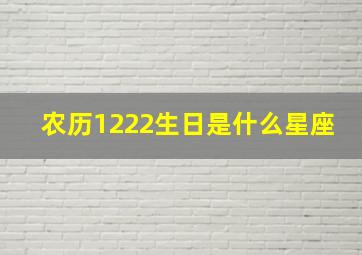 农历1222生日是什么星座