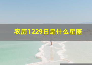 农历1229日是什么星座