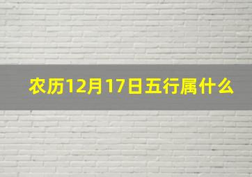 农历12月17日五行属什么