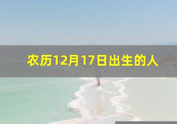 农历12月17日出生的人