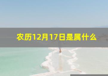 农历12月17日是属什么