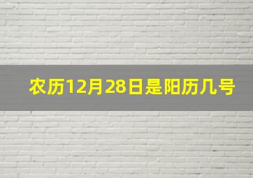 农历12月28日是阳历几号