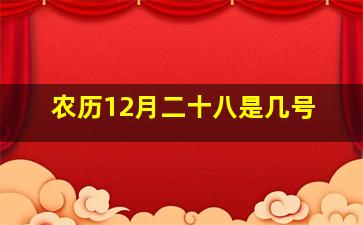 农历12月二十八是几号