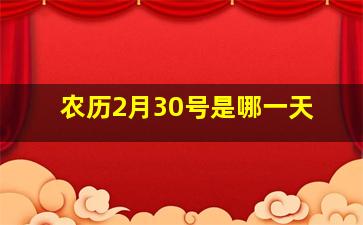 农历2月30号是哪一天