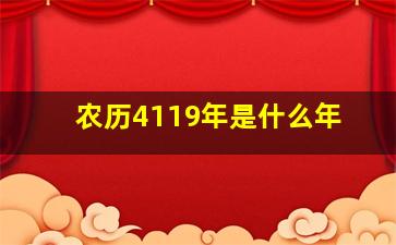 农历4119年是什么年