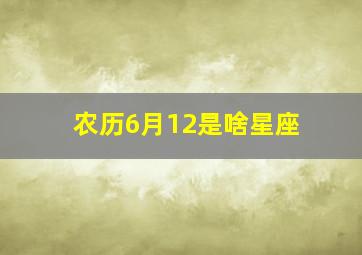 农历6月12是啥星座