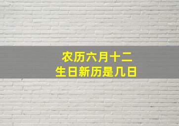 农历六月十二生日新历是几日