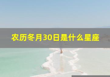 农历冬月30日是什么星座