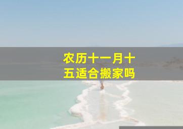 农历十一月十五适合搬家吗