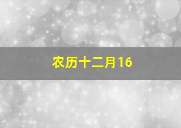 农历十二月16