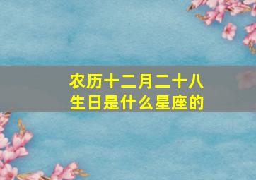 农历十二月二十八生日是什么星座的