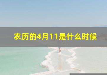 农历的4月11是什么时候