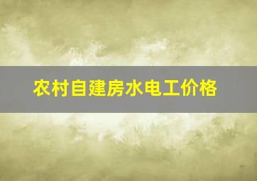 农村自建房水电工价格