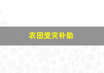 农田受灾补助