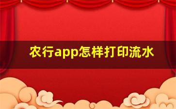 农行app怎样打印流水