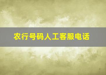 农行号码人工客服电话