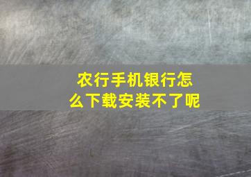 农行手机银行怎么下载安装不了呢