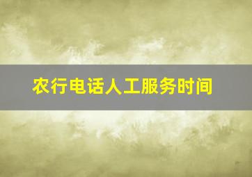 农行电话人工服务时间