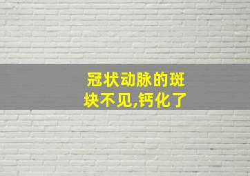 冠状动脉的斑块不见,钙化了