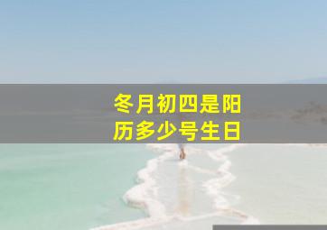 冬月初四是阳历多少号生日