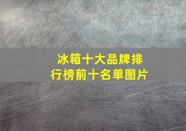 冰箱十大品牌排行榜前十名单图片