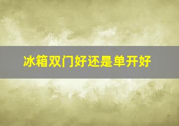 冰箱双门好还是单开好