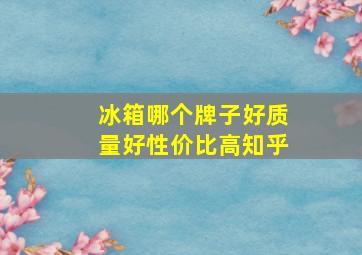 冰箱哪个牌子好质量好性价比高知乎