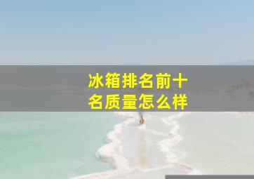 冰箱排名前十名质量怎么样