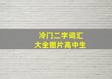 冷门二字词汇大全图片高中生