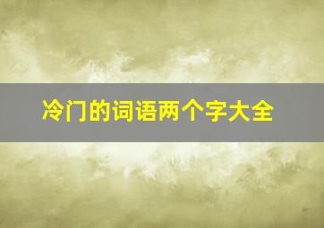 冷门的词语两个字大全