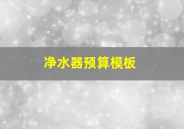 净水器预算模板