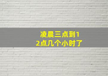 凌晨三点到12点几个小时了