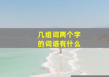 几组词两个字的词语有什么