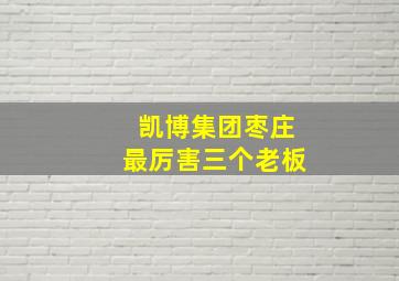 凯博集团枣庄最厉害三个老板