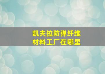 凯夫拉防弹纤维材料工厂在哪里