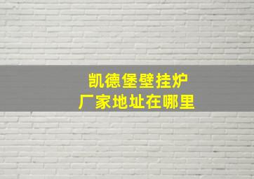 凯德堡壁挂炉厂家地址在哪里