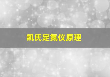 凯氏定氮仪原理