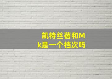 凯特丝蓓和Mk是一个档次吗