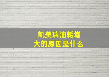 凯美瑞油耗增大的原因是什么