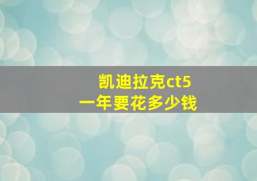 凯迪拉克ct5一年要花多少钱