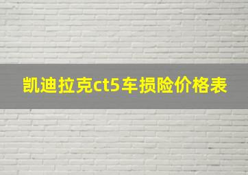 凯迪拉克ct5车损险价格表