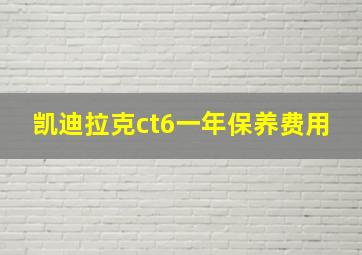 凯迪拉克ct6一年保养费用