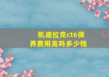 凯迪拉克ct6保养费用高吗多少钱