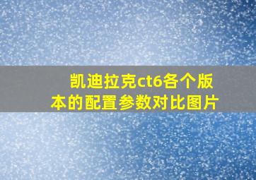 凯迪拉克ct6各个版本的配置参数对比图片