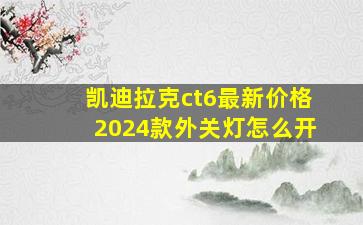 凯迪拉克ct6最新价格2024款外关灯怎么开