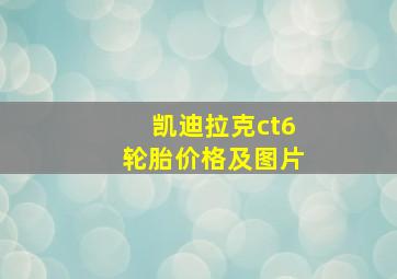 凯迪拉克ct6轮胎价格及图片