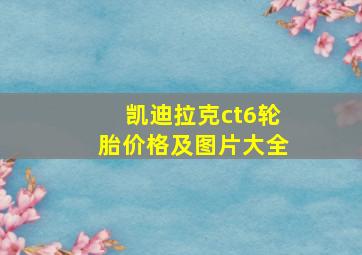 凯迪拉克ct6轮胎价格及图片大全