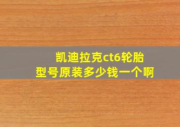 凯迪拉克ct6轮胎型号原装多少钱一个啊