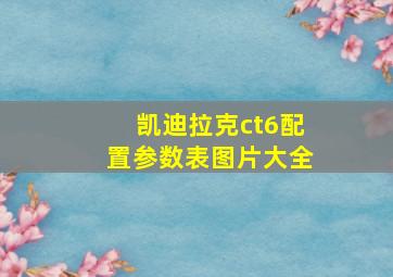 凯迪拉克ct6配置参数表图片大全